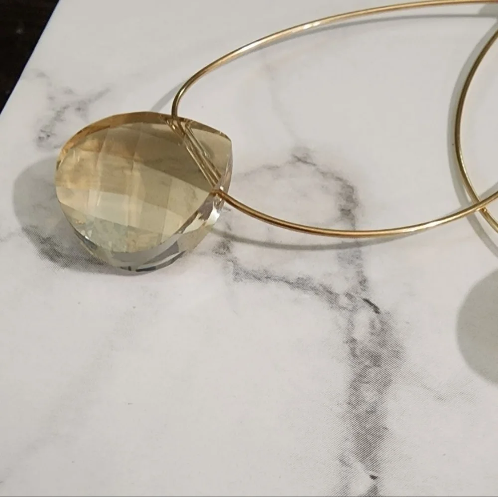 Champagne Crystal Matte Gold Inset Oval Earrings